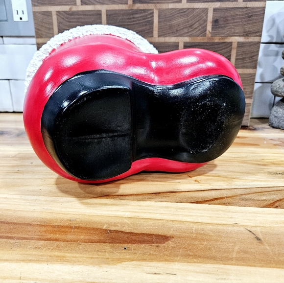 Vintage Ceramic Christmas Red Santa Boot Planter With White Trim - Picture 7 of 8